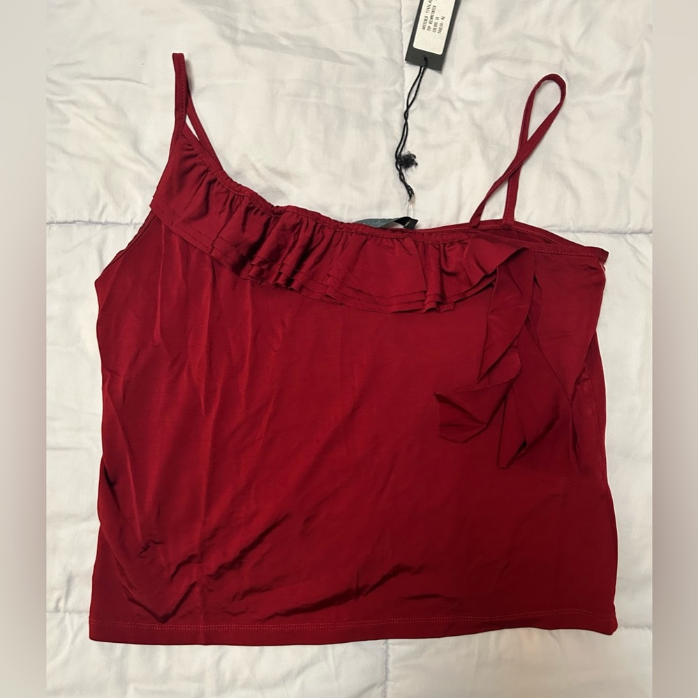 NWT Andrea Rosati Red Sleeveless Blouse Size M